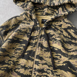 ステューシー オールド カモ柄 ジップアップ パーカー フーディー カーキ - NEWSED