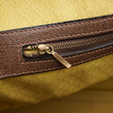 オールド グッチ シェリーライン スエード / レザー ボストンバッグ ビジネスバッグ ブラウン - NEWSED