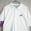 Nike 徽标刺绣短袖 Polo 衫（白色）