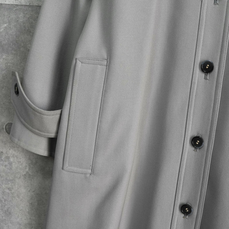 イヴ サンローラン ヴィンテージ ウール ロングコート ステンカラーコート レディース ライトグレー - NEWSED