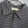 Maison Kitsune Fox 半拉链条纹全印花短袖 Polo 衫（灰色）
