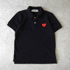 プレイ コムデギャルソン ハートロゴ 半袖ポロシャツ ブラック
