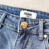 Celine Triomphe 靛蓝牛仔裤 金色纽扣 蓝色 女款