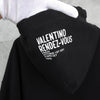 Valentino logo print hoodie in black