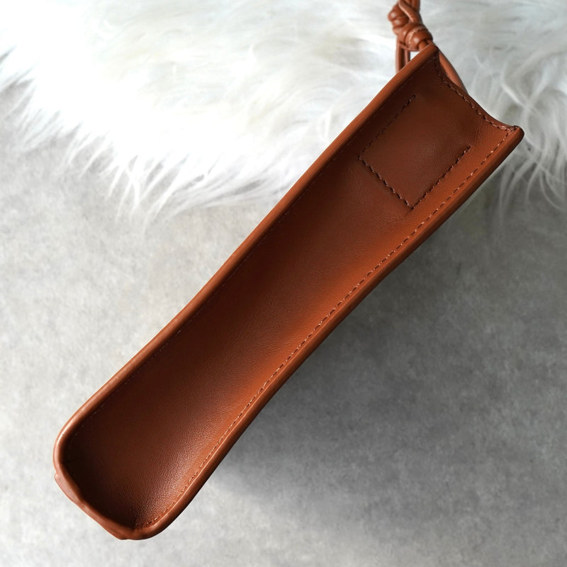 ジルサンダー タングル スモール レザー ショルダーバッグ ブラウン - NEWSED