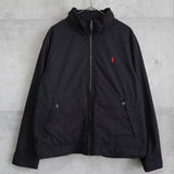 ポロ バイ ラルフローレン ナイロンジャケット フリース裏地 ロゴ刺繍 ブラック - NEWSED