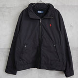 ポロ バイ ラルフローレン ナイロンジャケット フリース裏地 ロゴ刺繍 ブラック - NEWSED