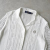 Fred Perry 徽标刺绣镂空针织白色 Polo 衫