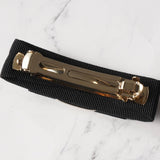 サルバトーレ フェラガモ ヴァラリボン キャンバス バレッタ 髪留め ブラック / シルバー 箱付き - NEWSED