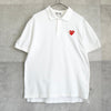 Play Comme des Garçons 白色心形徽标短袖 Polo 衫