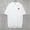 Play Comme des Garçons 白色心形徽标短袖 Polo 衫