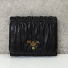 Prada Gathered Nappa Leather Bifold Wallet in Black