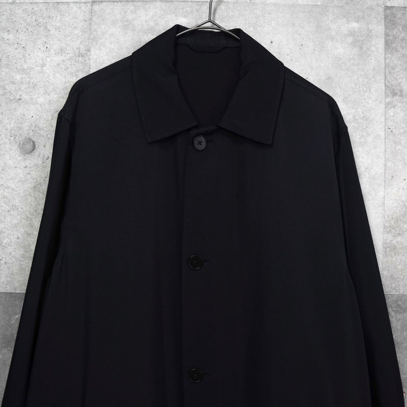 ジルサンダー バックロゴ ビスコース ロングコート スタッフコート ブラック - NEWSED