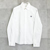 Fred Perry 白色徽标刺绣长袖衬衫