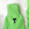 アミパリ アミ パリス ハートロゴ ウール 手袋 グローブ グリーン メンズ