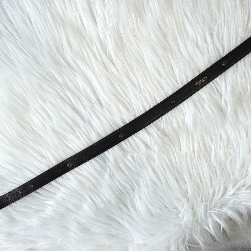 セリーヌ ヴィンテージ 輪馬車 サルキー レザー ベルト ブラック - NEWSED