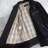 バーバリー ロンドン ボア レザー スエード調 ジッパー ムートンジャケット ノバチェック裏地 ブラック