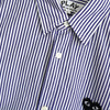 Play Comme des Garçons 蓝色心形标志条纹长袖衬衫