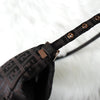 Fendi Mamma Bucket Zucchino Double Flap Nylon Canvas One Shoulder Bag Brown