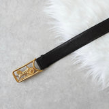 セリーヌ ヴィンテージ 輪馬車 サルキー レザー ベルト ブラック レディース - NEWSED