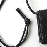 ボッテガ ヴェネタ イントラチャート レザー 二つ折り財布 ウォレットバック ブラック - NEWSED