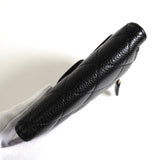 シャネル ココマーク マトラッセ キャビアスキン コンパクトウォレット 三つ折り財布 ブラック - NEWSED