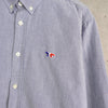 Maison Kitsune Tricolor Fox Oxford Shirt Long Sleeve Shirt Saxe Blue