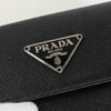プラダ サフィアーノ レザー トライアングルロゴ 二つ折り財布 ブラック