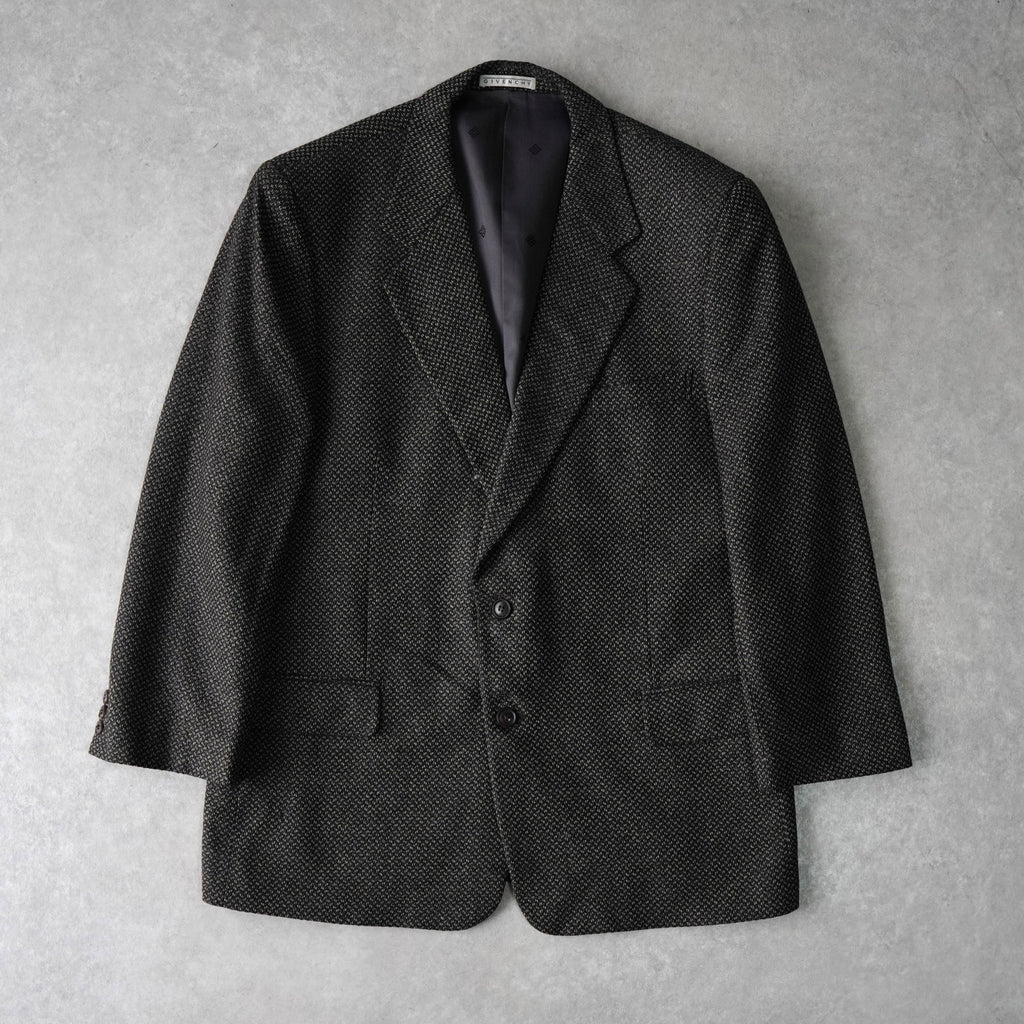 ジバンシィ シングル カシミヤ混紡 ツイード テーラードジャケット グレー