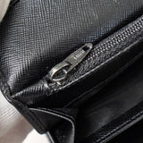 プラダ サフィアーノ レザー 三角プレート 二つ折り財布 長財布 ブラック - NEWSED
