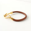 Hermes Jumbo Leather Bracelet Brown