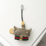 グッチ シェリーライン フクロウ ストラップ キーホルダー チャーム ベージュ - NEWSED