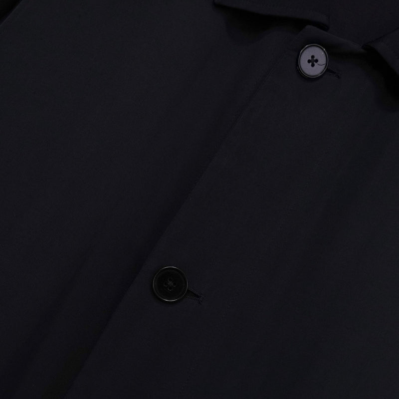 ジルサンダー バックロゴ ビスコース ロングコート スタッフコート ブラック - NEWSED