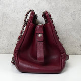 シャネル ココマーク キャビアスキン チェーン トートバッグ ボルドー - NEWSED