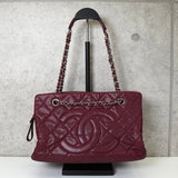 シャネル ココマーク キャビアスキン チェーン トートバッグ ボルドー - NEWSED