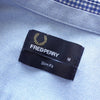 Fred Perry logo embroidered check pattern long sleeve shirt in blue