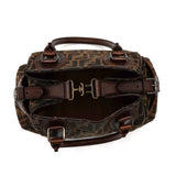 フェンディ エトニコ ズッカ柄 キャンバス/レザー ハンドバッグ ブラウン - NEWSED