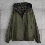 ステューシー カモ柄 ジップアップ ナイロンパーカー カーキ - NEWSED