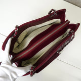 シャネル ココマーク キャビアスキン チェーン トートバッグ ボルドー - NEWSED