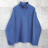 Polo Ralph Lauren 徽标刺绣蓝色半拉链运动衫