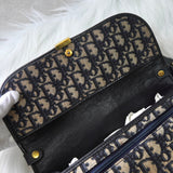 クリスチャンディオール トロッター キャンバス / レザー ショルダーバッグ ネイビー - NEWSED