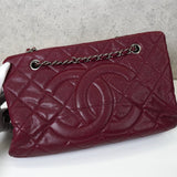 シャネル ココマーク キャビアスキン チェーン トートバッグ ボルドー - NEWSED