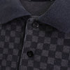 Fred Perry logo embroidered checkered short sleeve polo shirt in grey