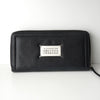 メゾン マルジェラ カレンダータグ 四つタグ レザー ラウンドジップ ロングウォレット 長財布 ブラック
