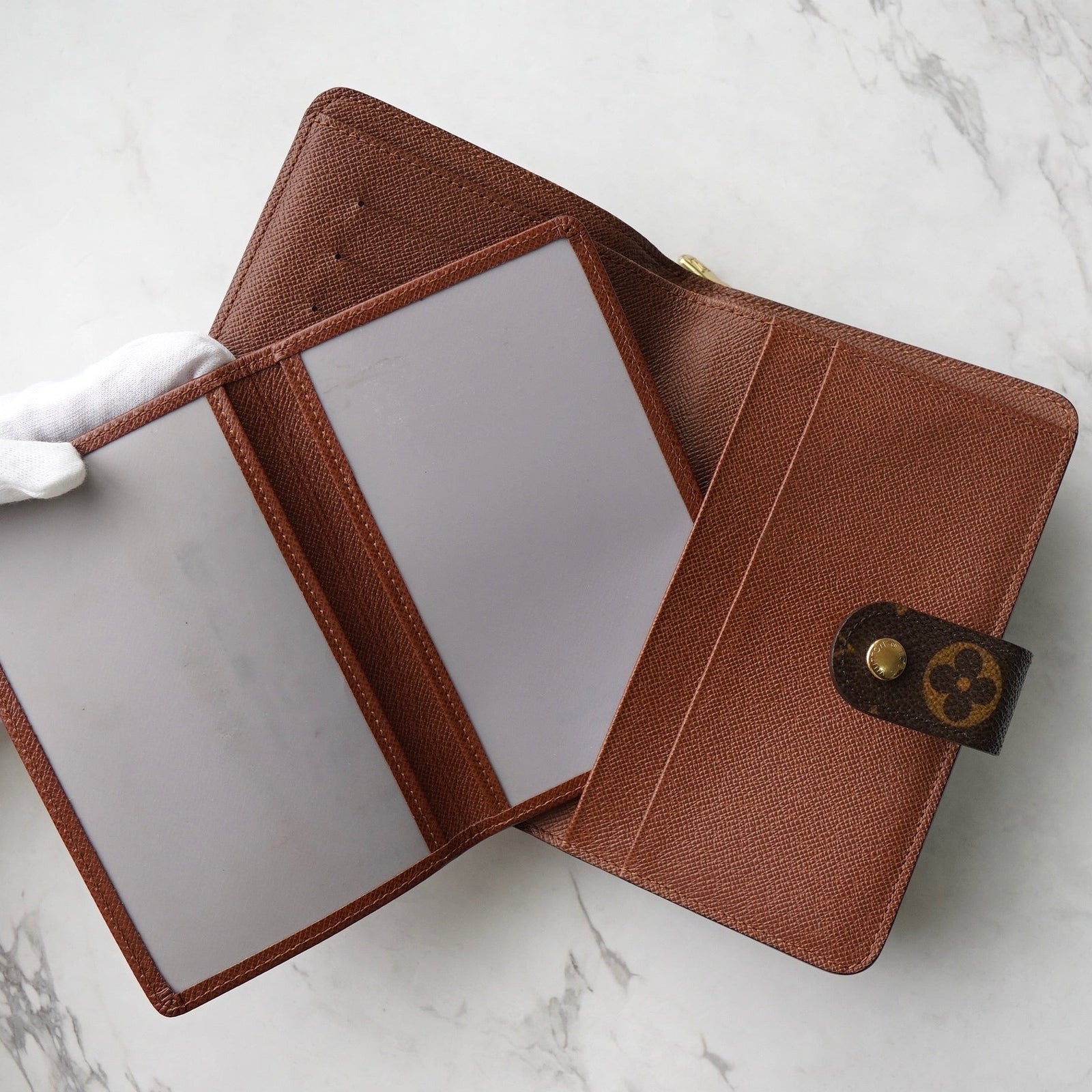 ルイページ Auth Louis Vuitton Monogram Porte Papier Zip M61207 Wallet F