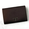 Prada 棕色三角形徽标缎面三折钱包