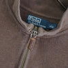 Polo Ralph Lauren logo embroidered half-zip sweatshirt in brown