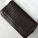 ボッテガ ヴェネタ イントレチャート レザー ショルダーバッグ ブラウン - NEWSED