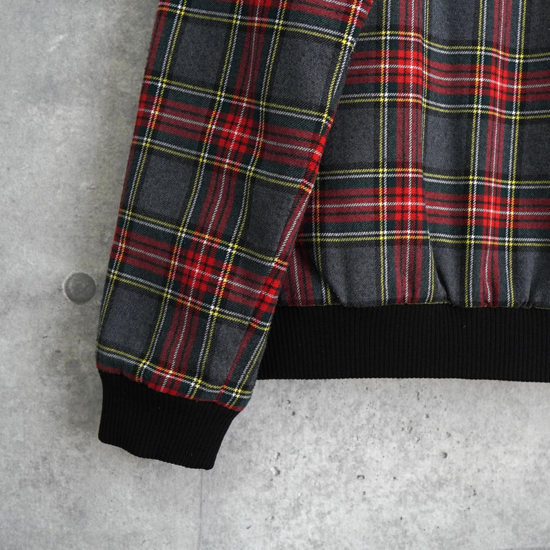 フレッドペリー リバーシブル ロゴ 刺繍 チェック柄 キルティングジャケット ブルゾン カーキ / グレー - NEWSED