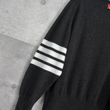 トム ブラウン ストライプ カシミア ニット ダークグレー - NEWSED